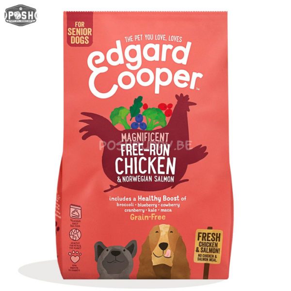 SENIOR : Verse scharrelkip & Noorse zalm met broccoli/blauwe bes/veenbes en rode biet - 700 gr